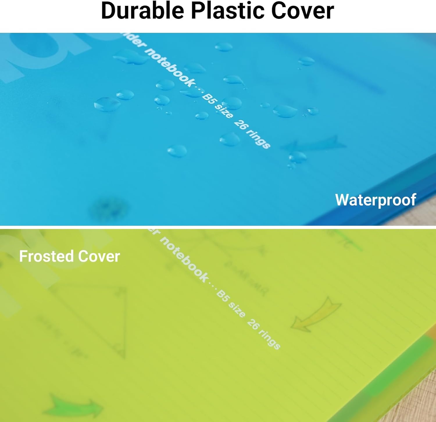 image:imageKOKUYO 5 Subject Spiral Notebook Campus B5 Refillable Journal with 5 Tab Dividers 100 Sheets in 5mm Ruled Loose Leaf Paper Green RUP333NG amp NO836CClear