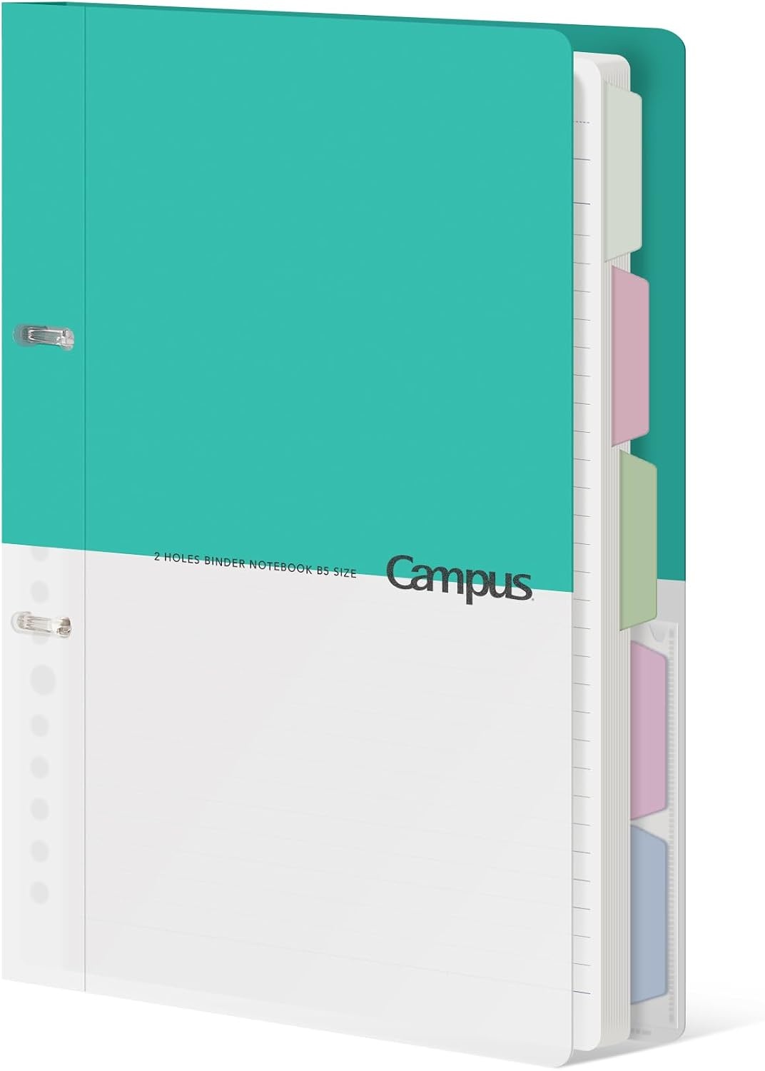 image:imageKOKUYO 5 Subject Spiral Notebook Journal Campus 110 Sheets A4 Refillable Notebook with Dividers Tabs College Ruled Binder Notebook for Work School Note taking BlueLight Blue