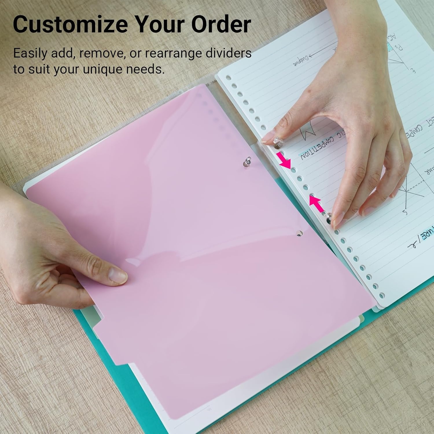 image:imageKOKUYO 5 Subject Spiral Notebook Journal Campus 110 Sheets A4 Refillable Notebook with Dividers Tabs College Ruled Binder Notebook for Work School Note taking BlueYellow
