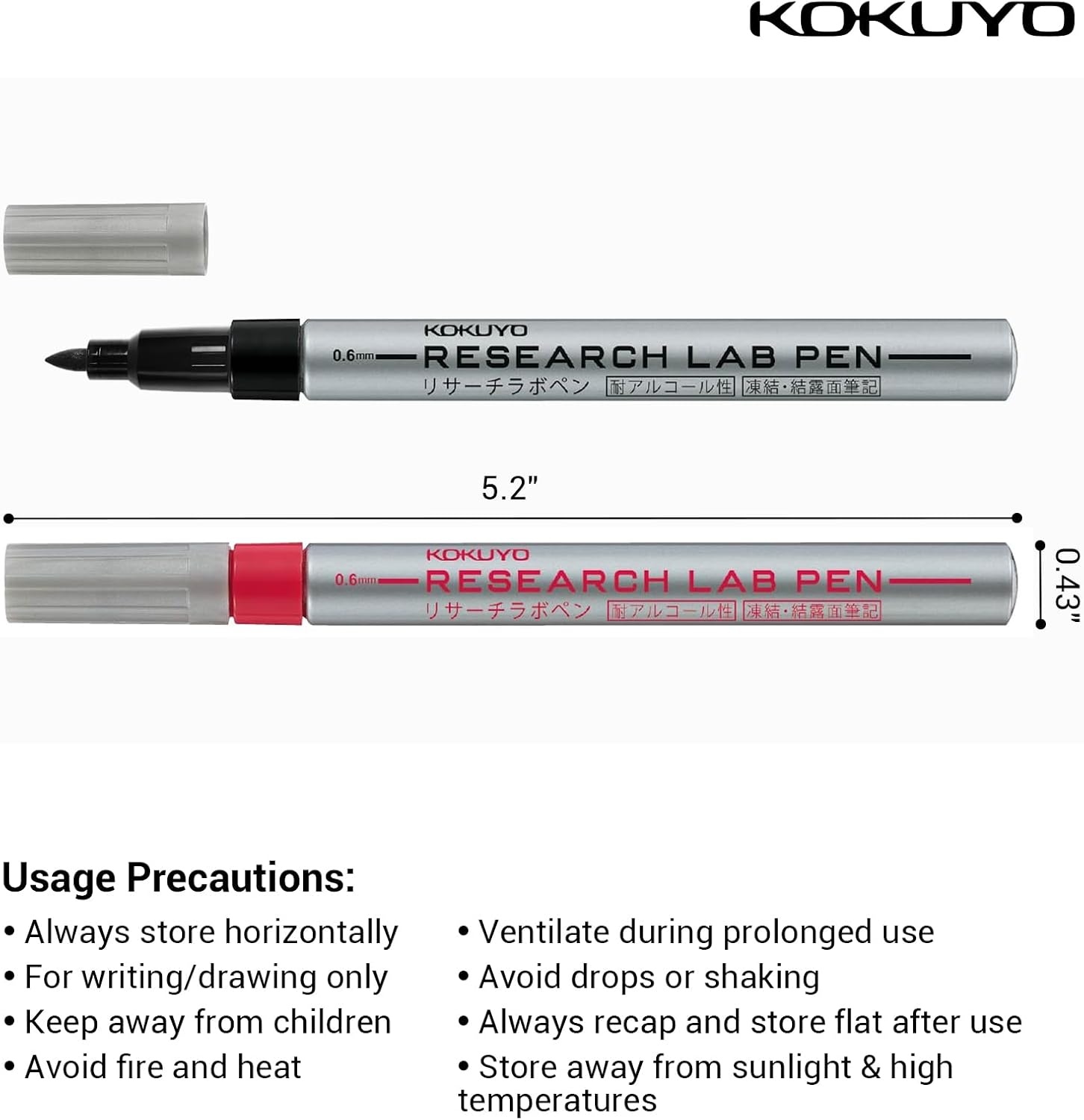 image:imageKOKUYO Alcohol Resistant Laboratory Markers 5 Red Permanent Freezer Lab Pens with 06mm Fine Point Tip Designed for Industrial Lab and Hospital Use Japan ImportRed
