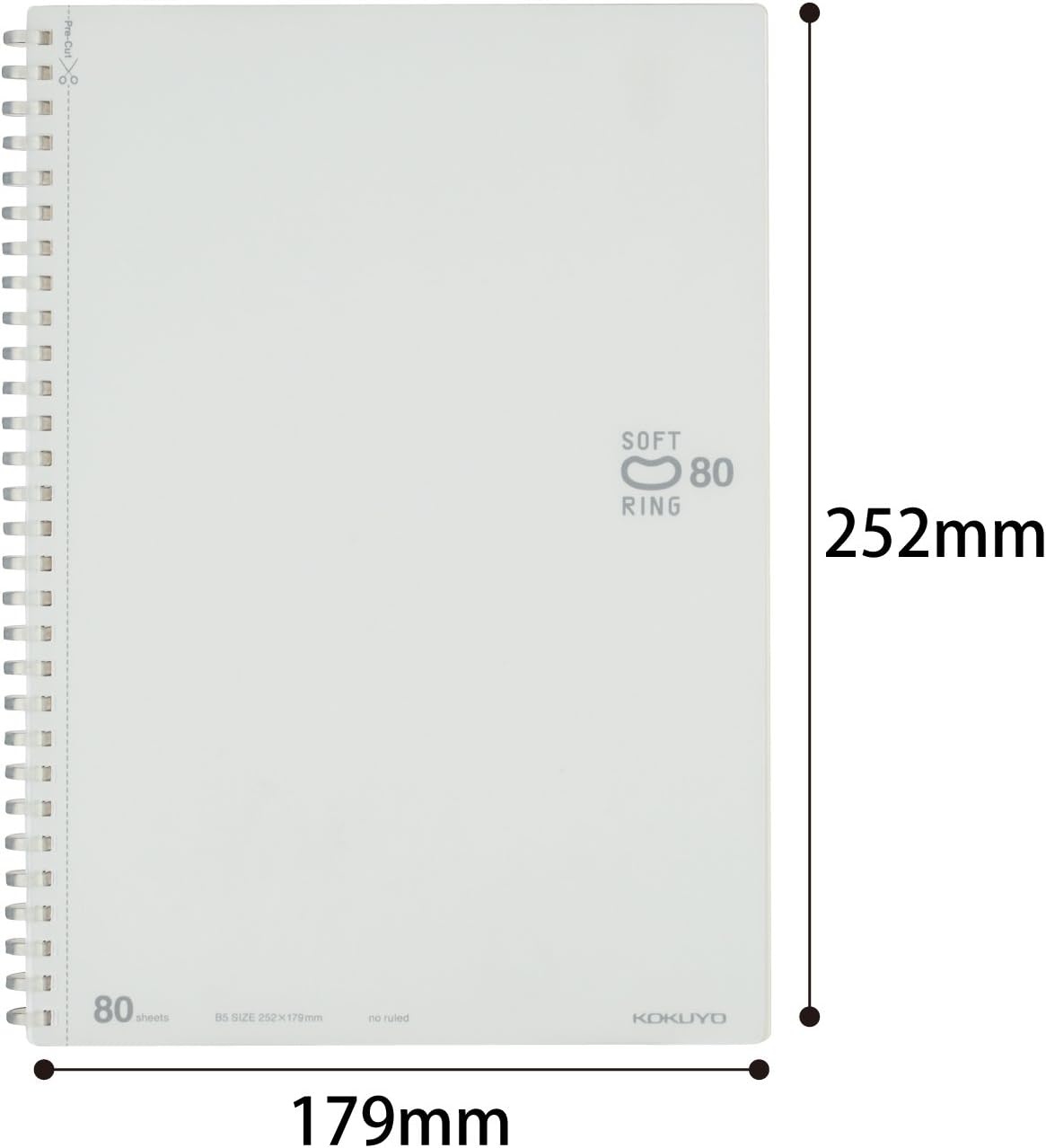 image:imageKOKUYO Blank Spiral Notebook 10 x 7 Business Unruled Journal B5 Soft Ring Notebooks 80 Perforated Sheets Plain Sketchbook for Drawing White Soft PP Cover Japan Import SUSV308BTWB5 80 Sheets
