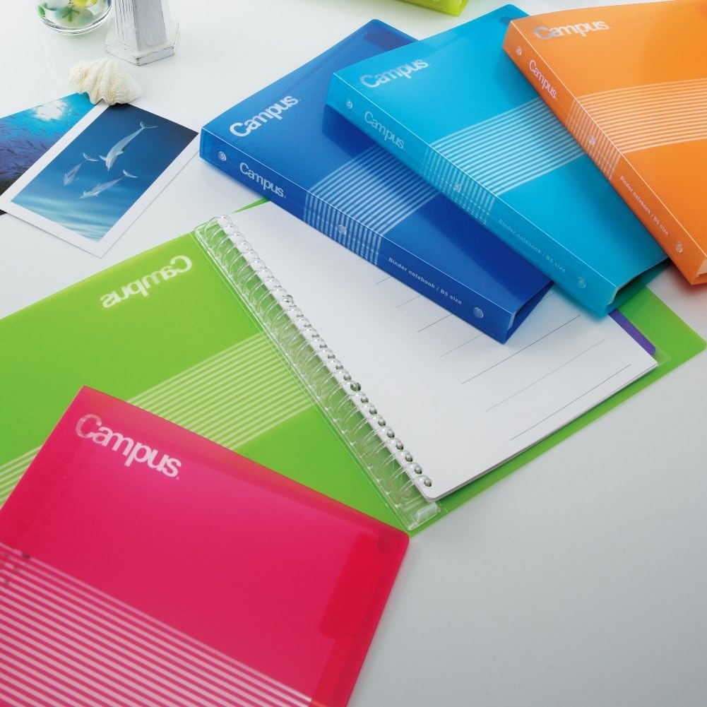 image:imageKOKUYO Campus B5 Slide Binder Notebook with 5 Tab Dividers PP Cover 26 Hole 100 Sheets Capacity Orange Japan Import RUP334NYROrange