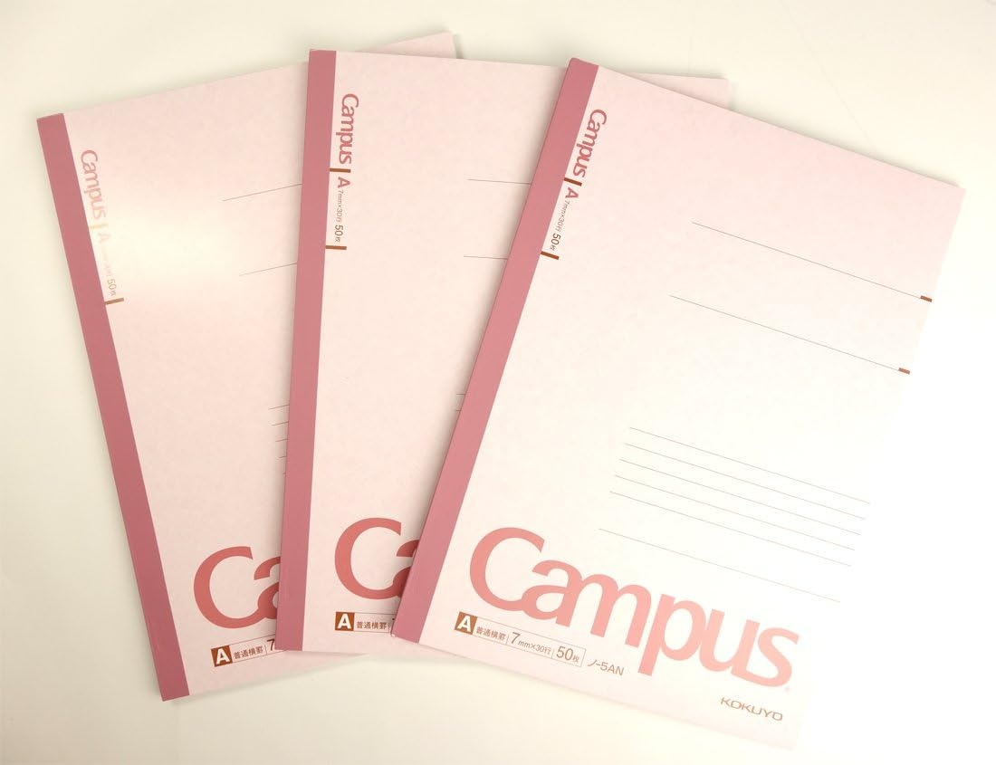 image:imageKOKUYO Campus Notebook A 7mm Ruled SemiB5 50 Sheets 30 Lines Pink Pack of 3 Japan Import NO5ANX3SemiB5 Pack of 2