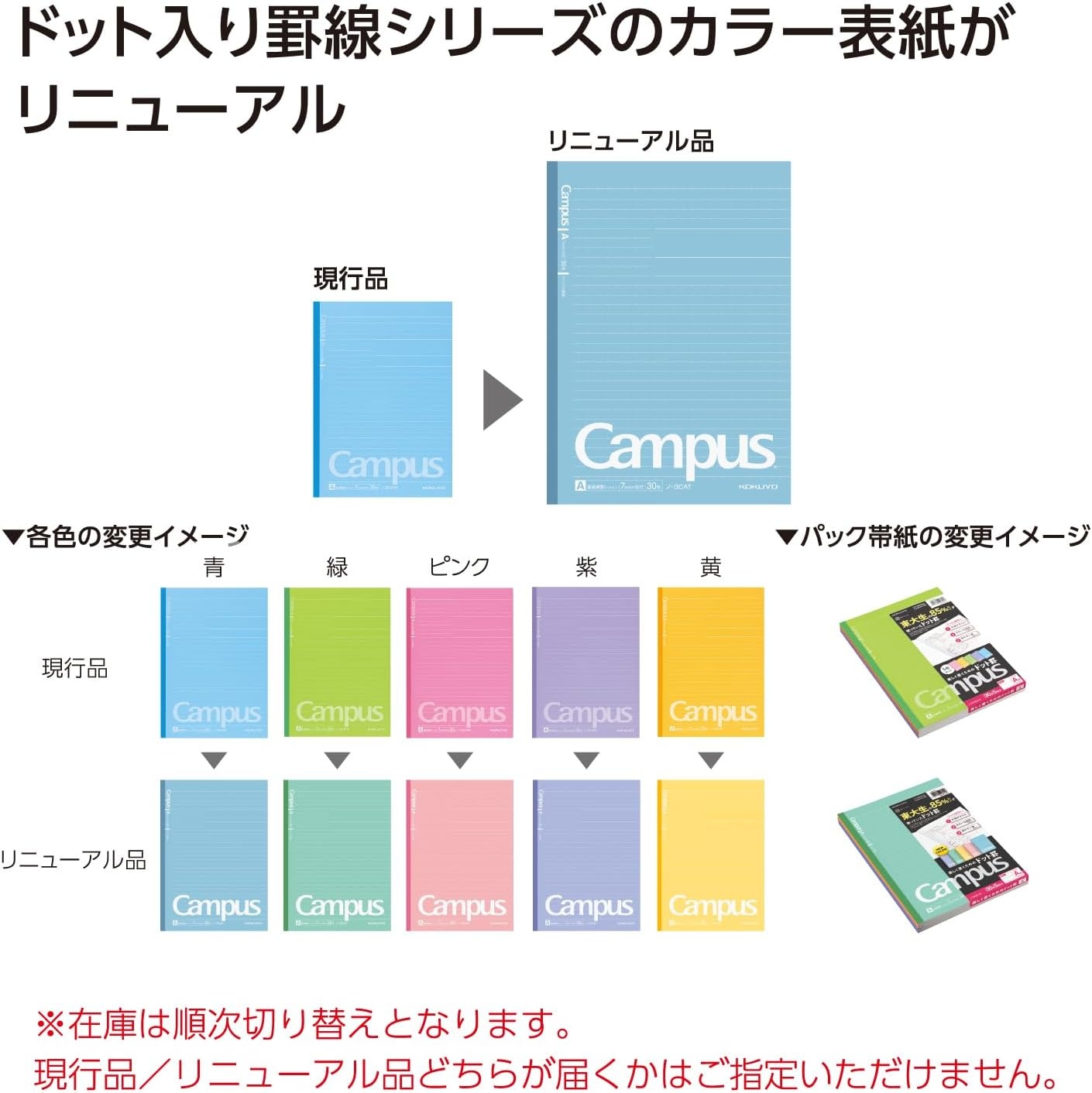 image:imageKOKUYO Campus Notebook A 7mm028in Dot Ruled SemiB5 30 Sheets Pack of 5 5 Colors NO3CATNX5Dot A 7mm Ruled