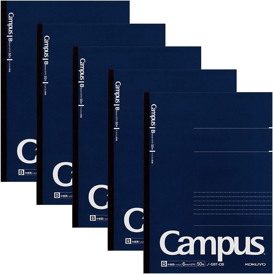 image:imageKOKUYO Campus Notebook Business Type Dot B 6mm Ruled A5 50 Sheets 30 Lines Navy Cover Japan Import NO105BTDBSemiB5