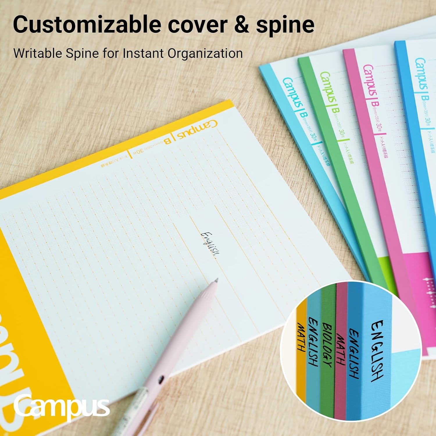 image:imageKOKUYO Campus Notebook for Science Subjects Dot B 6mm Ruled SemiB5 30 Sheets 35 Lines Pack of 5 5 Colors NOF3CBKNX5