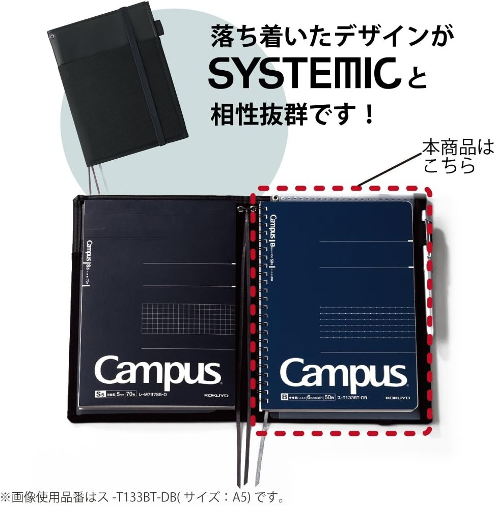 image:imageKOKUYO Campus Twin Ring Notebook Business Type Dot B 6mm Ruled A5 50 Sheets 30 Lines Navy Cover Japan Import SUT133BTDBA5