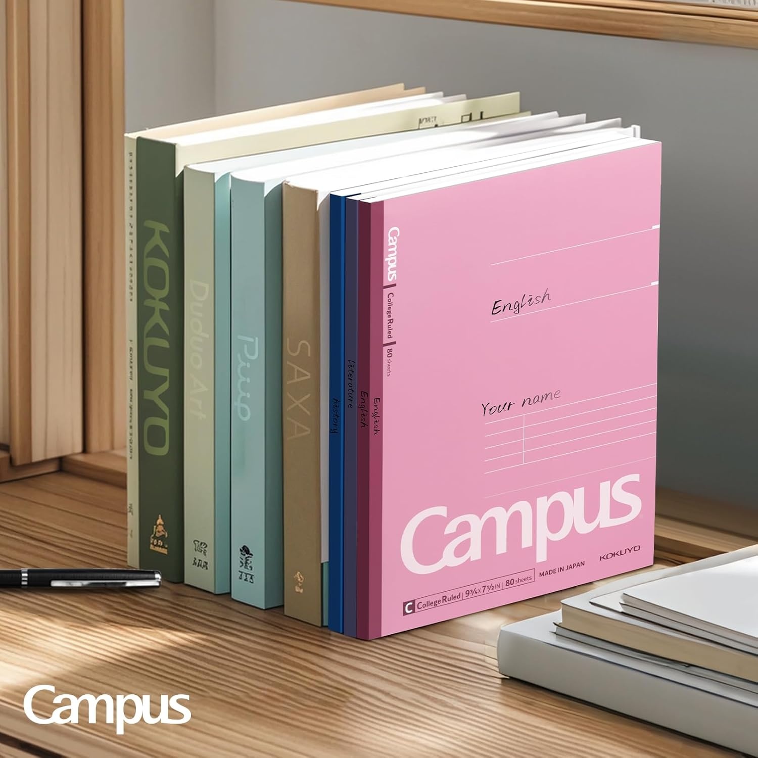 image:imageKOKUYO Composition Notebooks 3 Pack Campus 934 x 712 Comp Book with College Ruled 80 Sheets Pink Blue Lavender School Lined Notebook Journal for Work Study Note Taking WSGNO308CG13