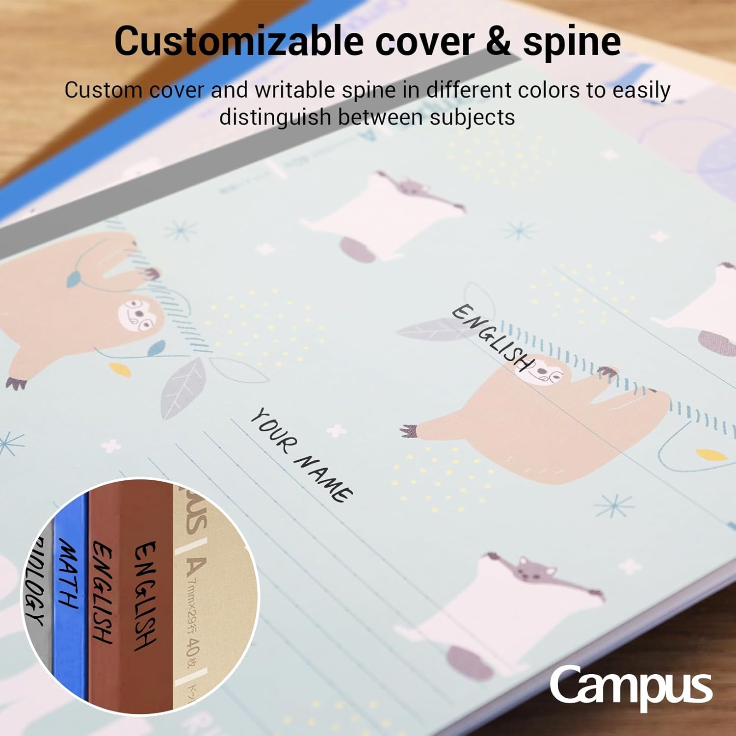 image:imageKOKUYO Composition Notebooks 3 Pack Campus B5 Comp Book with Dotted College Ruled 40 Sheets School Lined Notebook in Mofu Animal Cute Journal for Women Girls Work Study Note TakingMofu