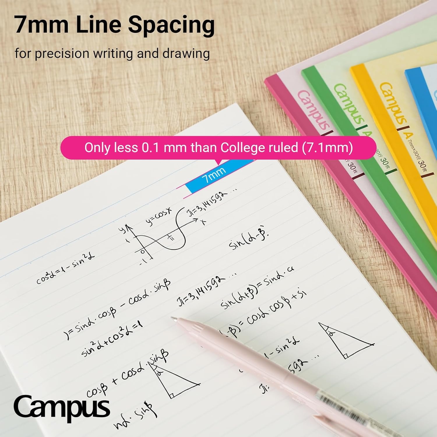 image:imageKOKUYO Composition Notebooks 5 Pack Campus SemiB5 Comp Book with A 7mm Ruled 30 Sheets Classic School Lined Notebook Journal Notebook for Women Work Study Note Taking NO3CANx5A4