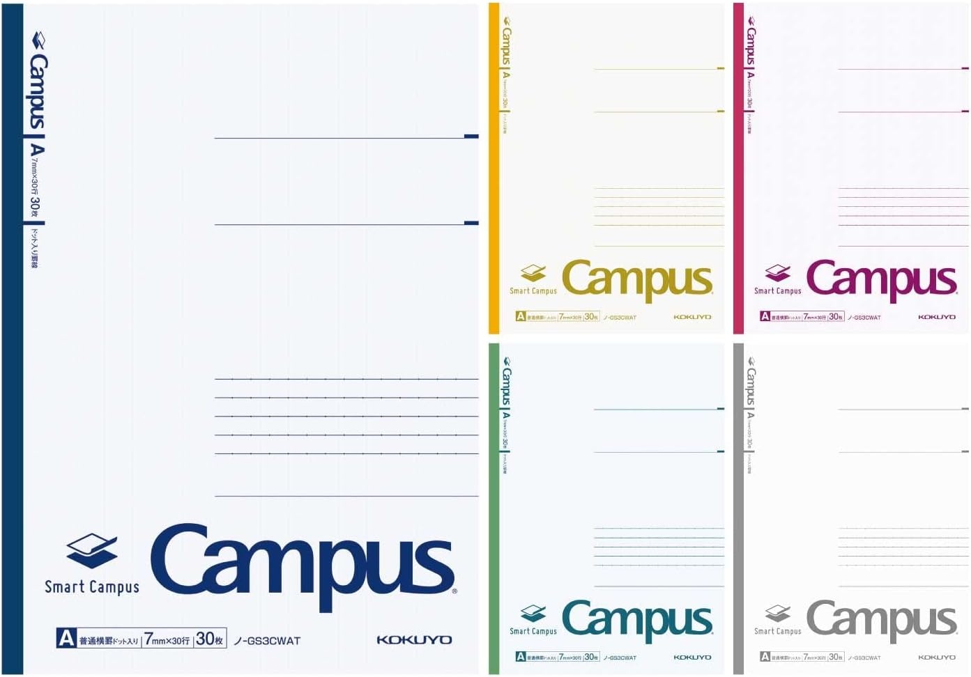 image:imageKOKUYO Composition Notebooks 5 Pack Campus SemiB5 Comp Book with Dot A 7mm Ruled 30 Sheets School Lined Notebook Spy x Family Limited Edition Journal Notebook for Women Work Study Note TakingWhite