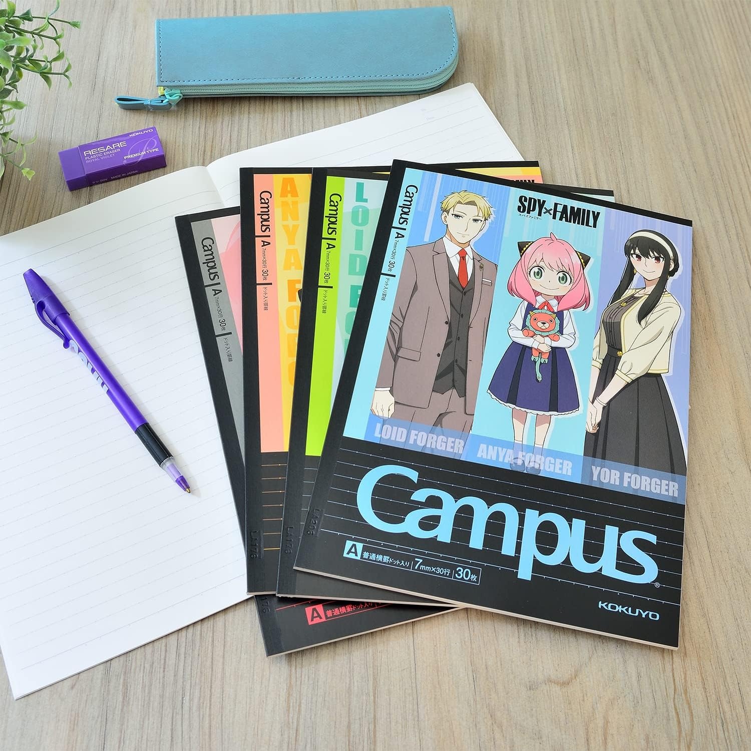 image:imageKOKUYO Composition Notebooks 5 Pack Campus SemiB5 Comp Book with Dot A 7mm Ruled 30 Sheets School Lined Notebook Spy x Family Limited Edition Journal Notebook for Women Work Study Note TakingSpy x Family