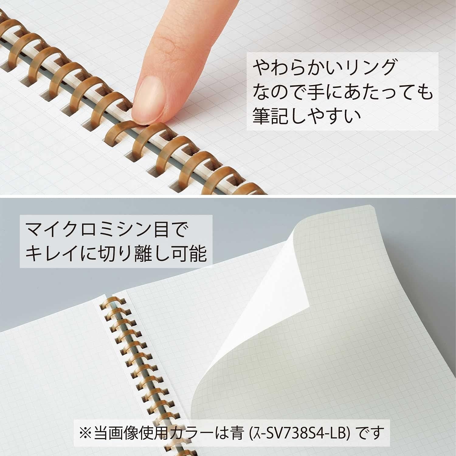 image:imageKOKUYO Graph Journal Notebook Sooofa 72 x 55 Soft Ring Notebook for Women 4mm Grid Ruled 80 Perforated Sheets Pink B6 Notebook for Work Journals for Writing Japan Import SUSV748S4PDark Gray