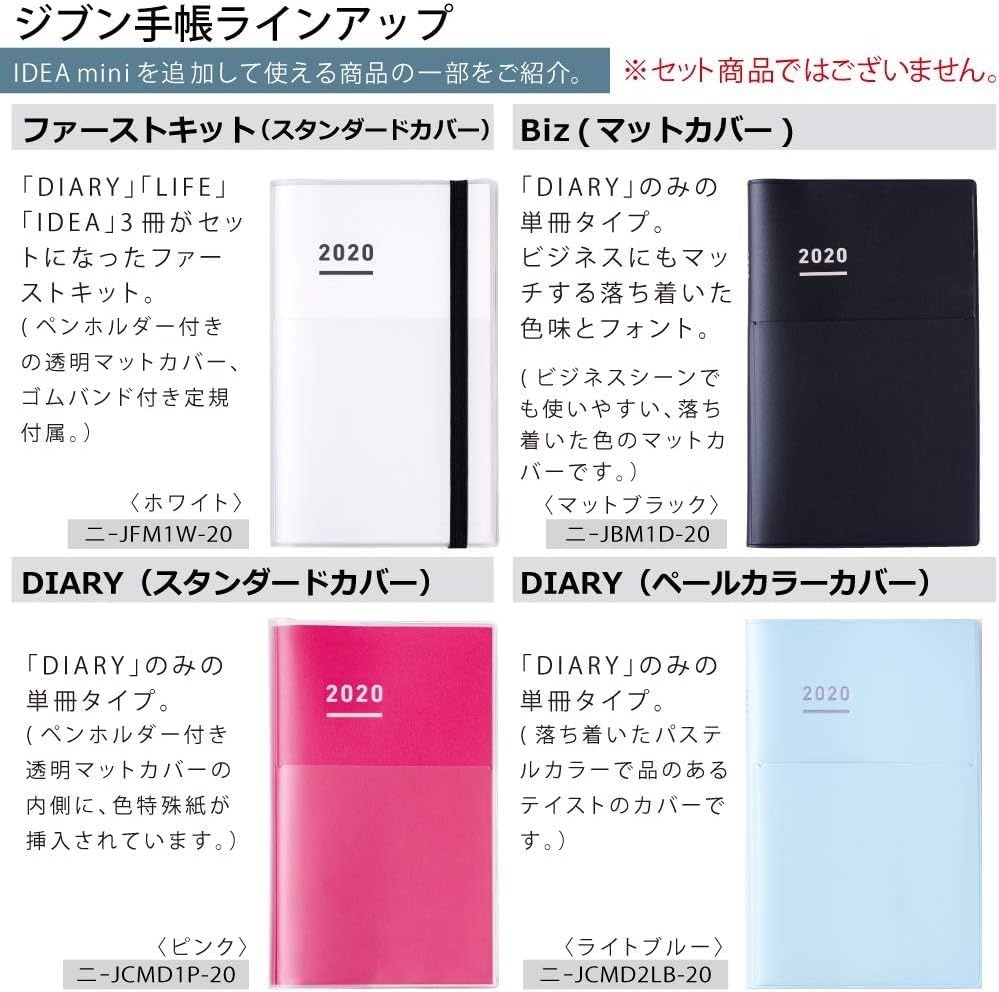 image:imageKOKUYO JIBUNTECHO IDEA Mini Notebook B6 Slim Size72 x 43 3mm Grid Ruled 40 Sheets Thin Paper Pack of 10 Japan Import NIJCMA3N