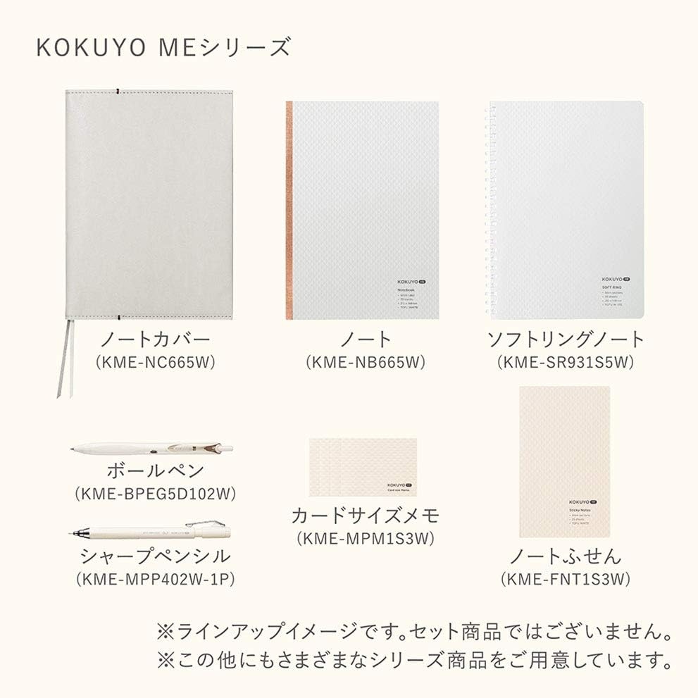 image:imageKOKUYO ME Graph Spiral Journal Notebook A5 Soft Ring 5 mm Grid Paper Notebook with 50 Smooth Sheets 58 x 83 Cute Small Journaling Notebook Moon Lime Japan Import KMESR931S5YTofu White