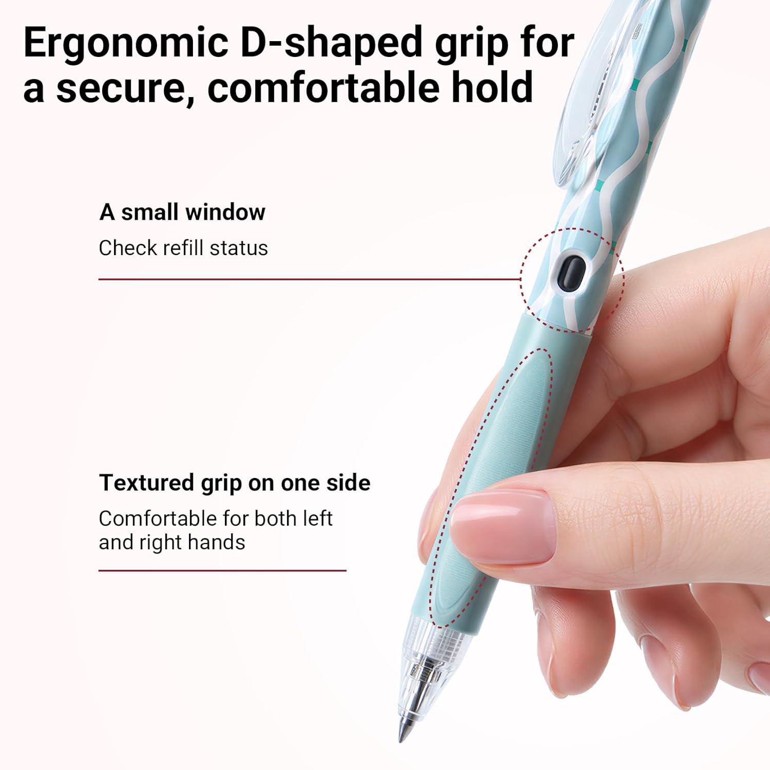 image:imageKOKUYO Me Ballpoint Pen Black Ink 05mm Retractable Ball Point Writing Gel Pen Piman Green KMEBPEG5D102GSou Sou