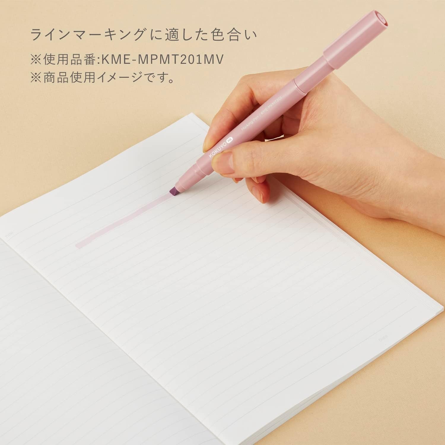 image:imageKOKUYO Me Marking Pen 2Way Highlighter Pen Soft Color Marker 4Color Set of Taupe Rose Fragaile Mint Moon Lime Grayish Fog KMEMPMT2014SLight Nature Color