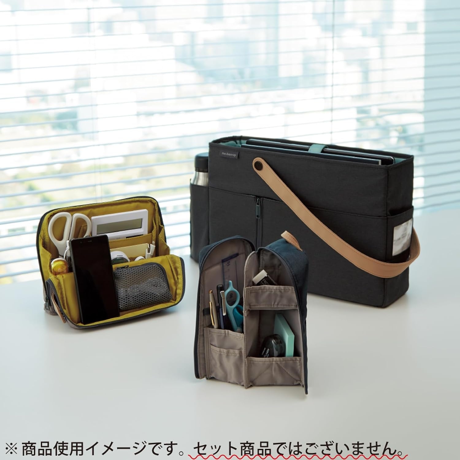 image:imageKOKUYO Pencil Case Pouch HacoBiz Standing Pen Pouch Bag Foldable Stand up Pencil Holder Organizer Large Capacity Portable Pencil Box for Office Supplies Black x Green KAHAHB11DBlack x Green