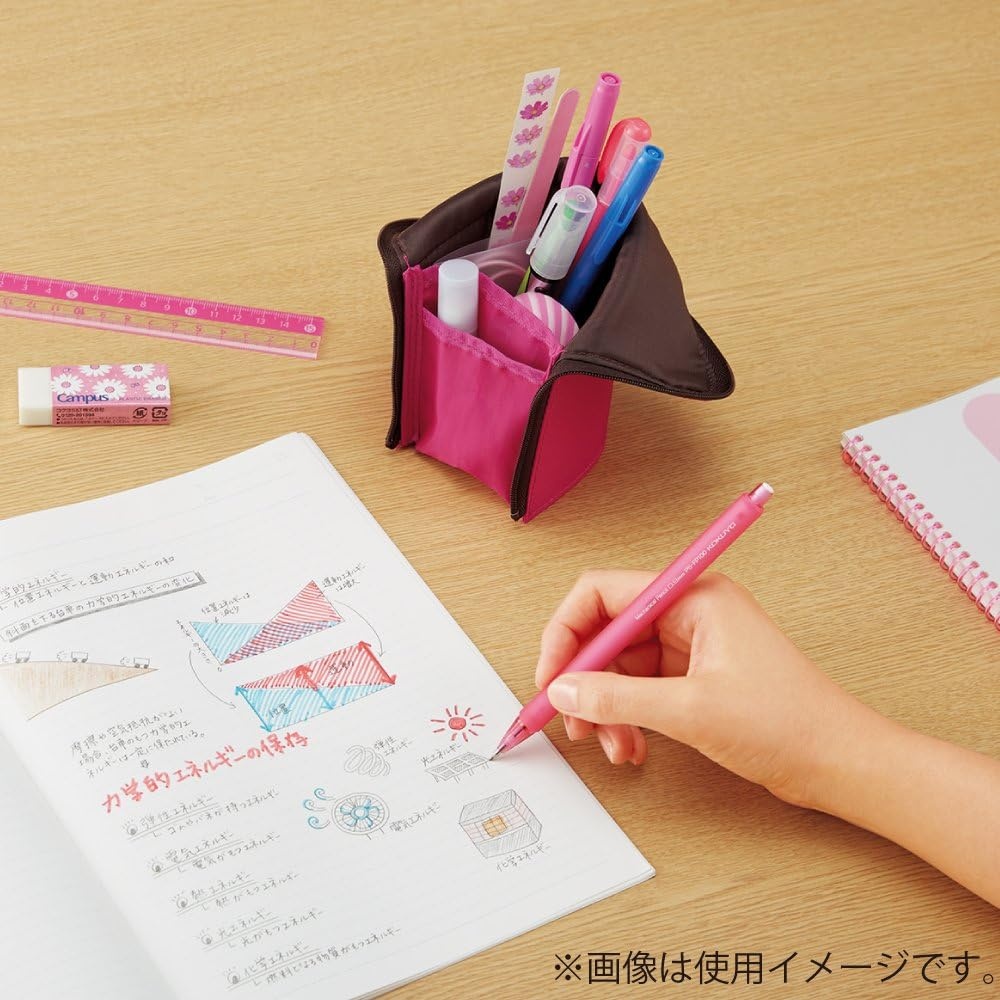 image:imageKOKUYO Pencil Case Pouch Neo Critz Standing Pen Pouch Bag Foldable Stand up Pencil Holder Organizer Small Portable Pencil Box for Office Home amp College Use Blue x Navy Regular Size FVBF1803Black x Black