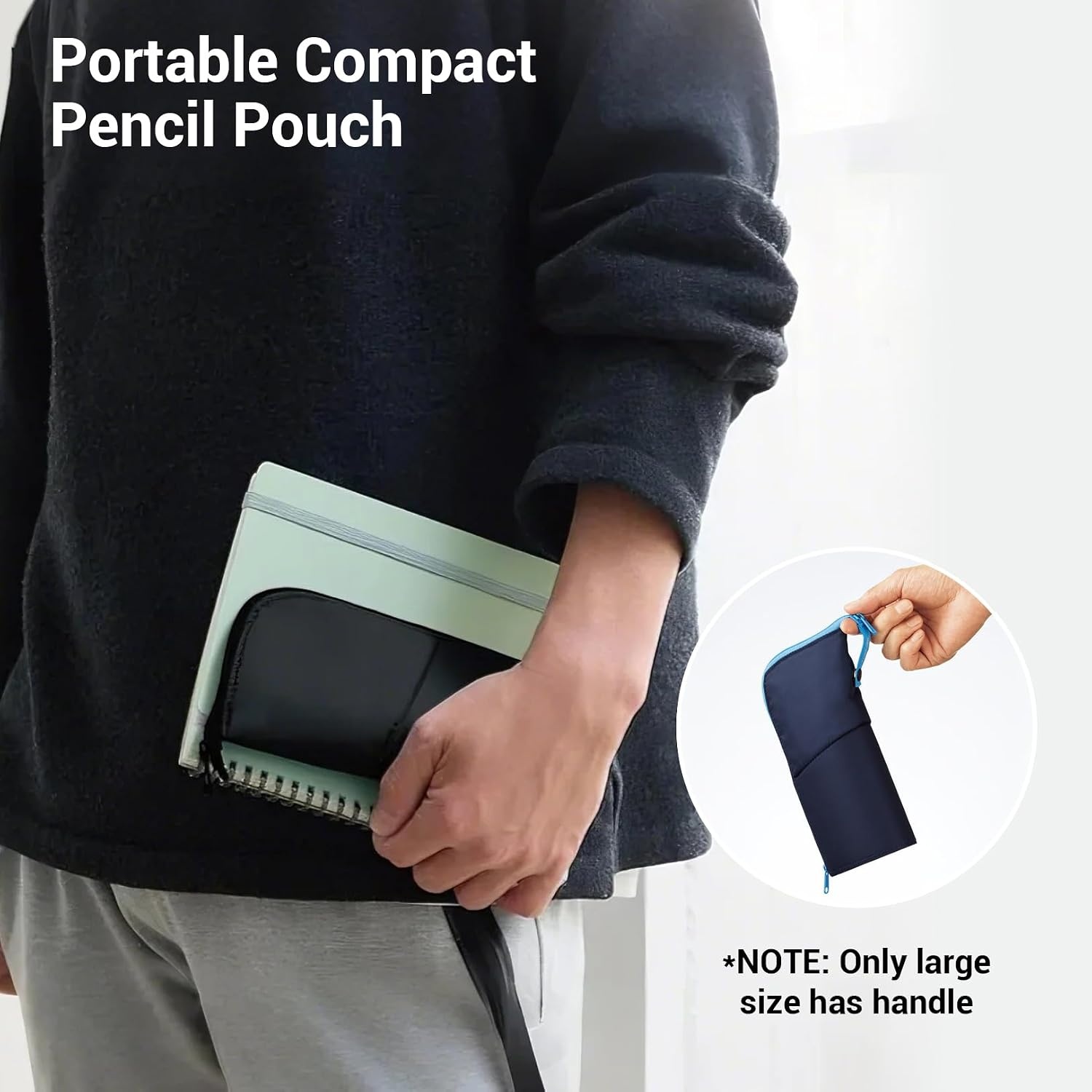 image:imageKOKUYO Pencil Case Pouch Neo Critz Standing Pen Pouch Bag Foldable Stand up Pencil Holder Organizer Small Portable Pencil Box for Office Home amp College Use Blue x Navy Regular Size FVBF1803Navy x Light Blue