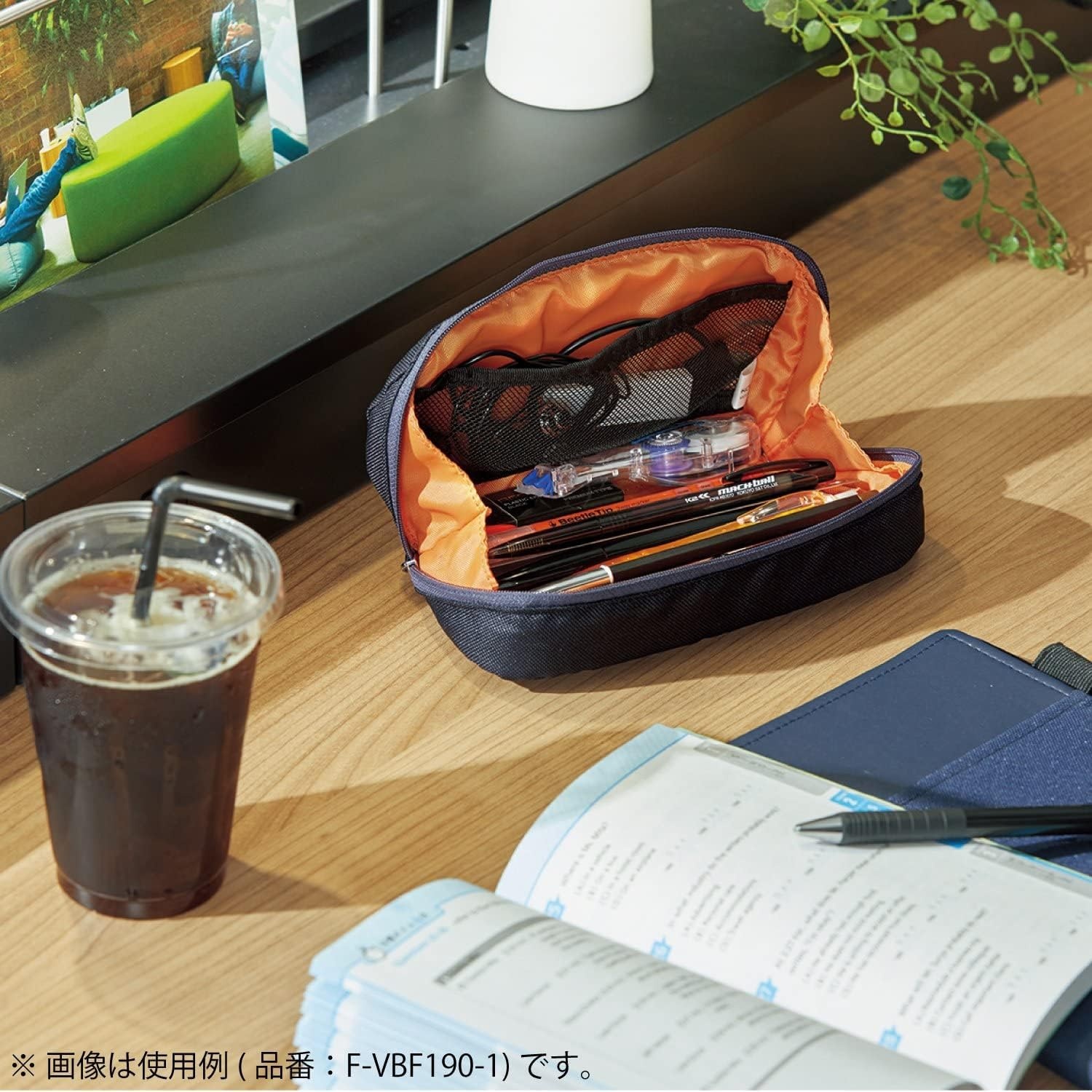 image:imageKOKUYO Pencil Case Pouch Neo Critz Standing Pen Pouch Bag Foldable Stand up Pencil Holder Organizer Small Portable Pencil Box for Office Home amp College Use Blue x Navy Regular Size FVBF1803Navy Blue