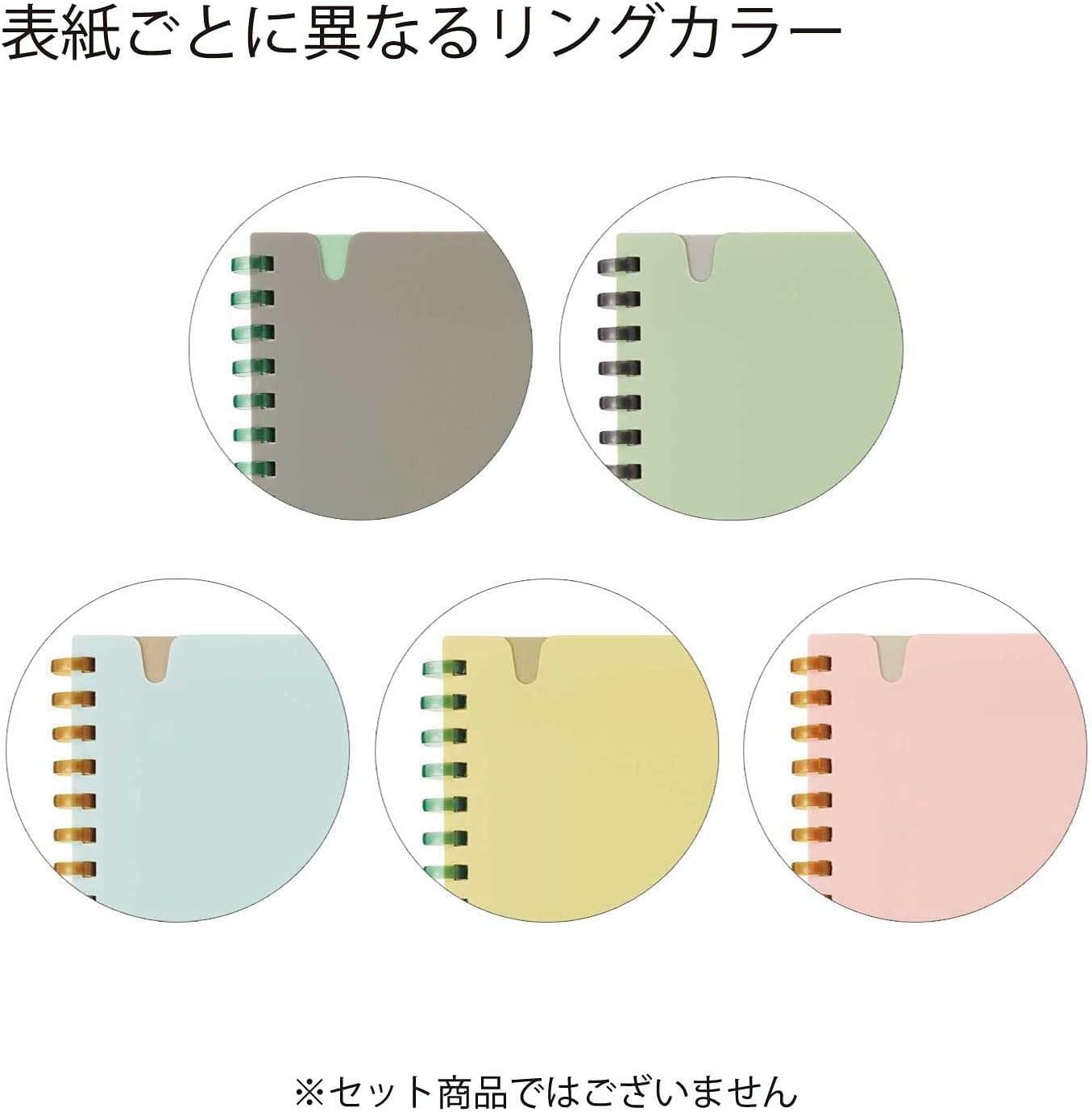 image:imageKOKUYO Sooofa Soft Ring Notebook 02 inch 4 mm Grid Ruled 80 Sheets A5 Deformation Set of 5 Colors Japan Import SUSV738S4B6