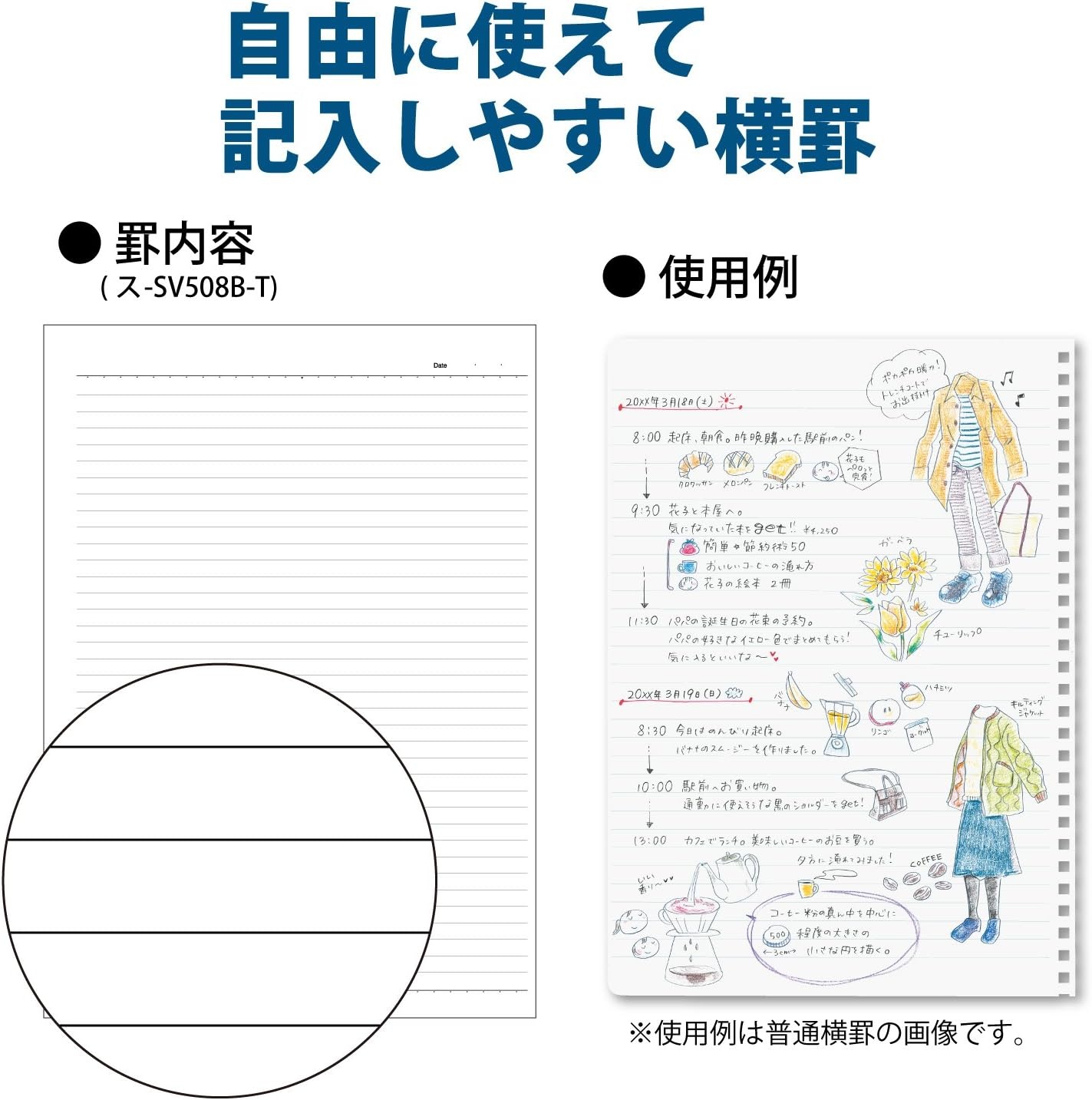image:imageKOKUYO Spiral Lined Notebook 10 x 7 Business Journal B5 Soft Ring Notebooks with A 6mm Ruled 80 Perforated Sheets Clear 1 Subject Notebook Note Taking for Work Japan Import SUSV508BTB5