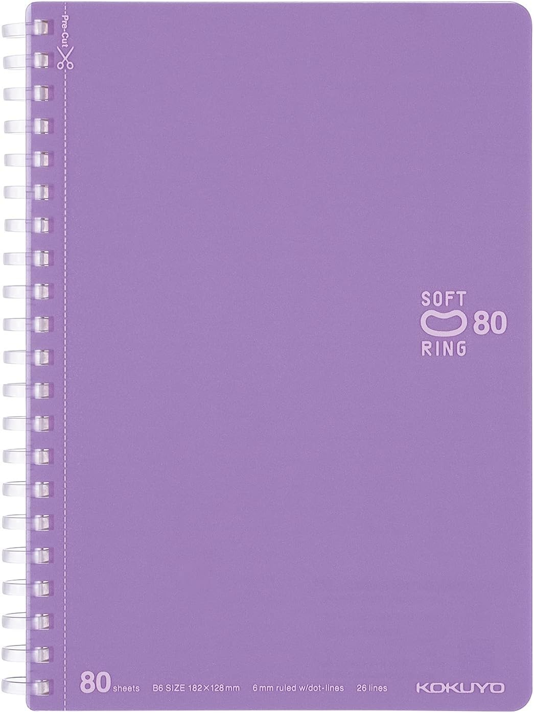 image:imageKOKUYO Spiral Lined Notebook 72 x 5 Pastel Journal B6 Soft Ring Notebooks with Dot 6 mm Ruled 80 Sheets Purple 1 Subject Notebook Note Taking for School Japan Import SUSV348BTVPurple