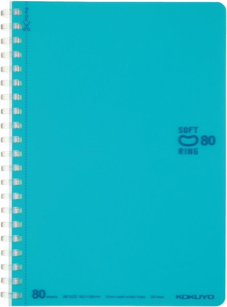 image:imageKOKUYO Spiral Lined Notebook 72 x 5 Pastel Journal B6 Soft Ring Notebooks with Dot 6 mm Ruled 80 Sheets Purple 1 Subject Notebook Note Taking for School Japan Import SUSV348BTVLight Blue