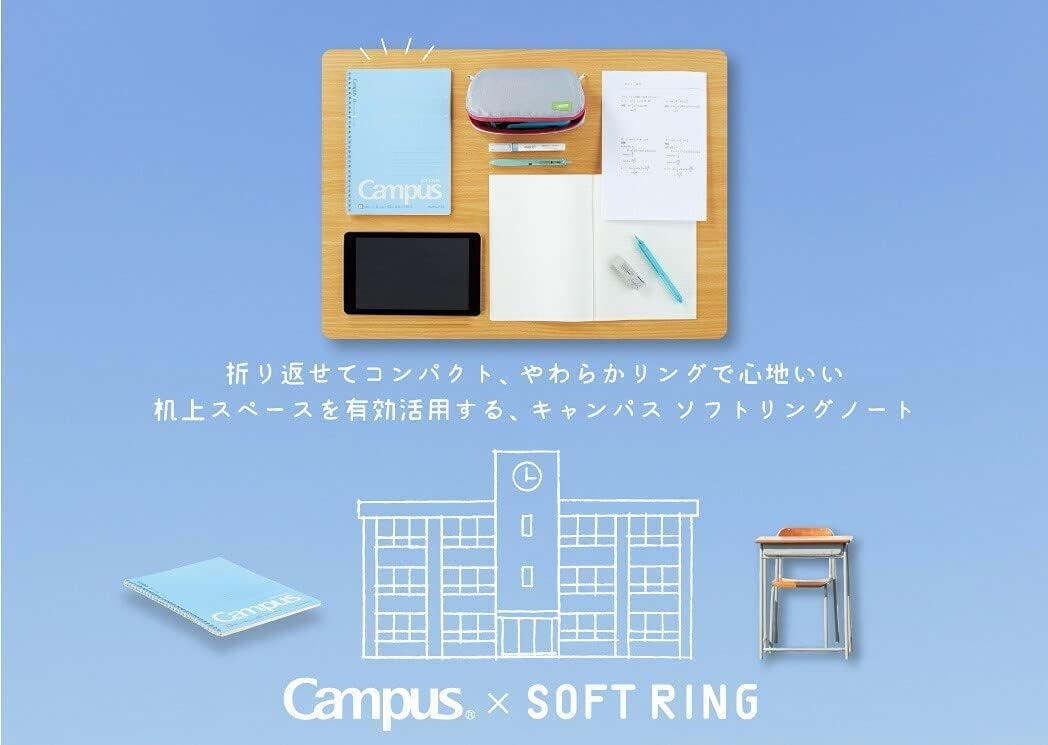 image:imageKOKUYO Spiral Lined Notebook 83 x 58 Pastel Journal A5 Campus Soft Ring Notebooks with Dot 6 mm Ruled 50 Sheets Pink 1 Subject Notebook Note Taking for School Japan Import SUS131BTPYellow