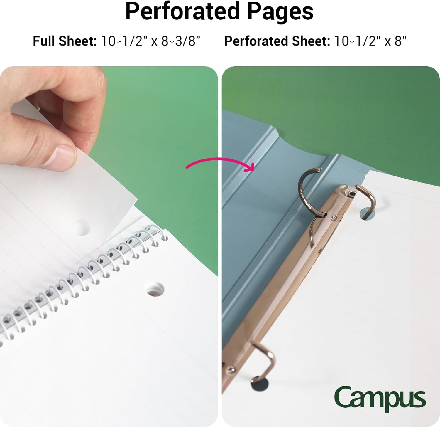 image:imageKOKUYO Spiral Notebook 3 Pack Campus 1012 x 8 Subject Notebooks with College Ruled 80 Sheets Pink Blue Green 3 Holes School Spiral Journal for Work Study Note Taking WSGSU400G13Pink Sky Blue Green
