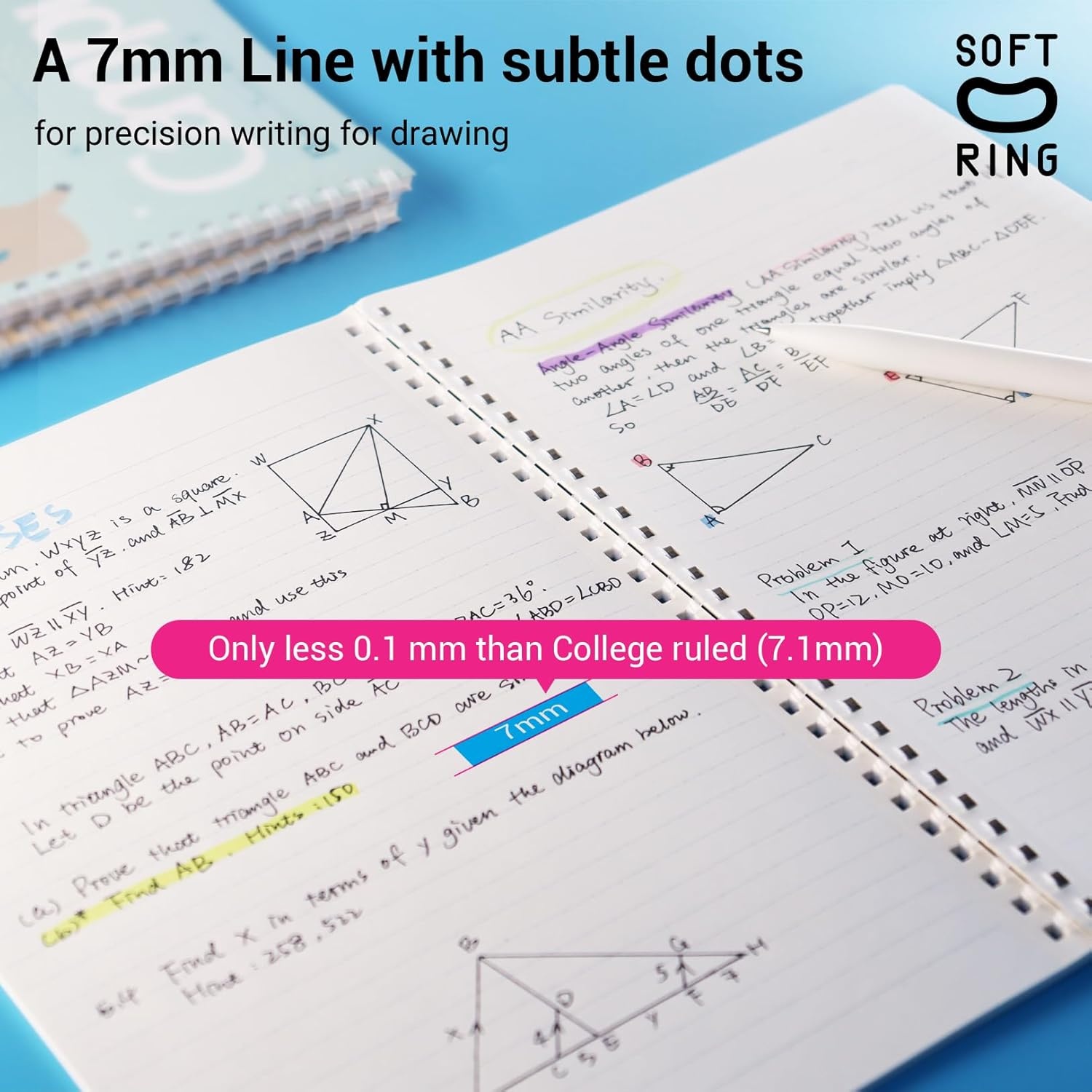 image:imageKOKUYO Spiral Notebook Journal 3 Pack Campus B5 Soft Ring Notebooks with Dotted A 7mm Rule 40 Sheets Cute Animal 1 Subject Notebook in Blue Yellow Green College Office Note TakingMofu