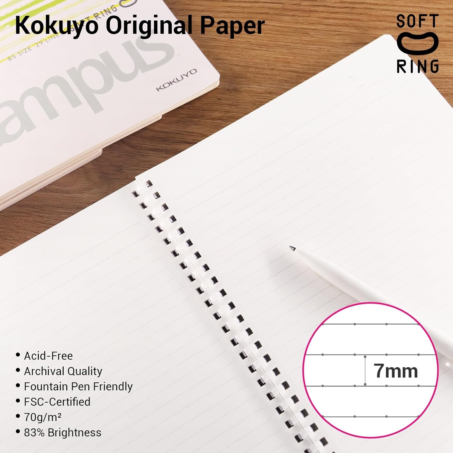 image:imageKOKUYO Spiral Notebook Journal 3 Pack Campus B5 Soft Ring Notebooks with Dotted A 7mm Rule 40 Sheets Cute Animal 1 Subject Notebook in Blue Yellow Green College Office Note TakingWatercolor