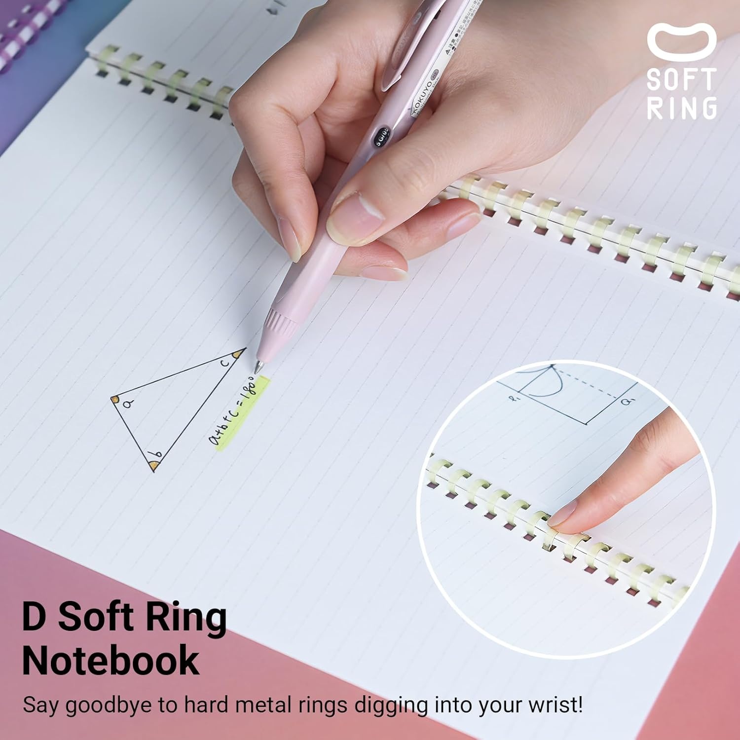 image:imageKOKUYO Spiral Notebook Journal 3 Pack Campus B5 Soft Ring Notebooks with Dotted A 7mm Rule 40 Sheets Cute Animal 1 Subject Notebook in Blue Yellow Green College Office Note TakingMineral Color