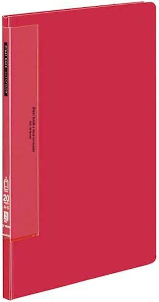 image:imageKokuyo 10 Pockets Binder with Plastic Sleeves 85x11 Green WaveCut Expandable Art Portfolio Folder with Clear Sheet Protectors 20 Pages of Presentation Display Book RAT550GRed