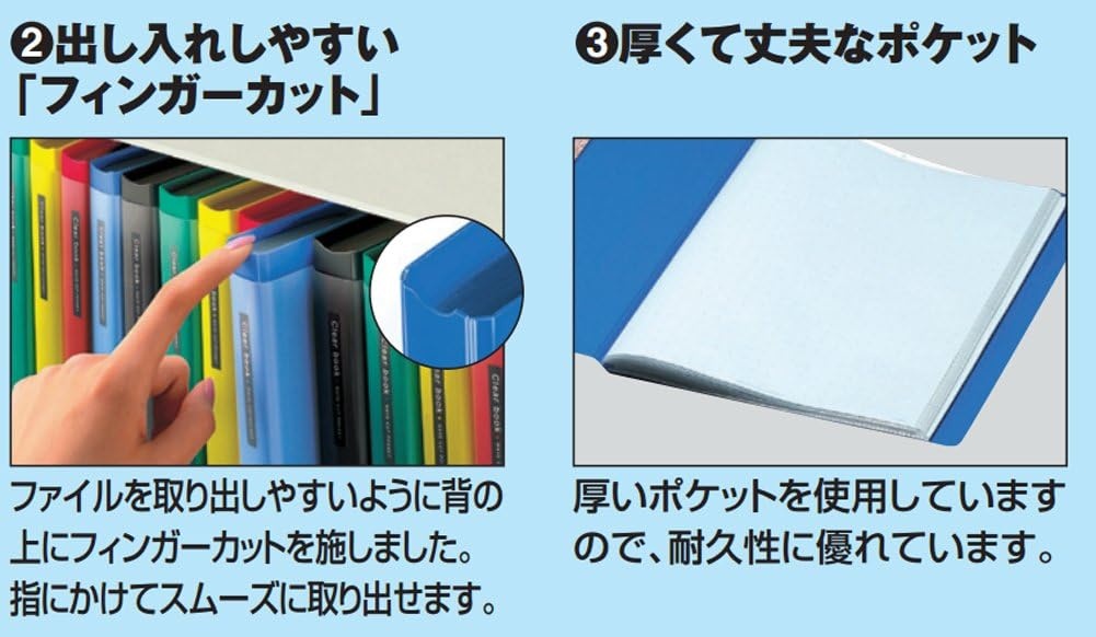 image:imageKokuyo 10 Pockets Binder with Plastic Sleeves 85x11 Green WaveCut Expandable Art Portfolio Folder with Clear Sheet Protectors 20 Pages of Presentation Display Book RAT550GRed