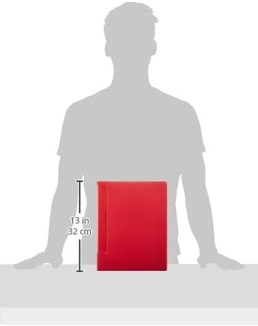 image:imageKokuyo 10 Pockets Binder with Plastic Sleeves 85x11 Green WaveCut Expandable Art Portfolio Folder with Clear Sheet Protectors 20 Pages of Presentation Display Book RAT550GRed