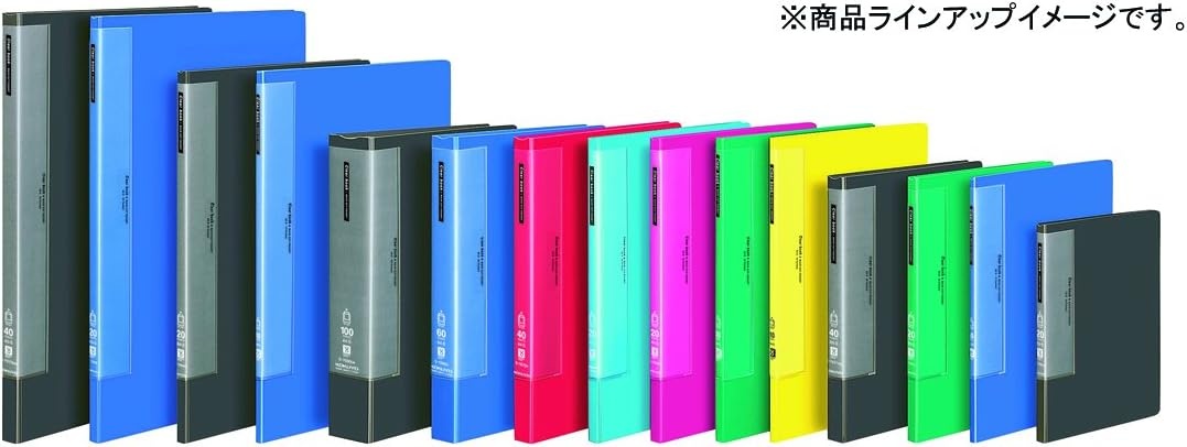 image:imageKokuyo 10 Pockets Binder with Plastic Sleeves 85x11 Green WaveCut Expandable Art Portfolio Folder with Clear Sheet Protectors 20 Pages of Presentation Display Book RAT550GRed