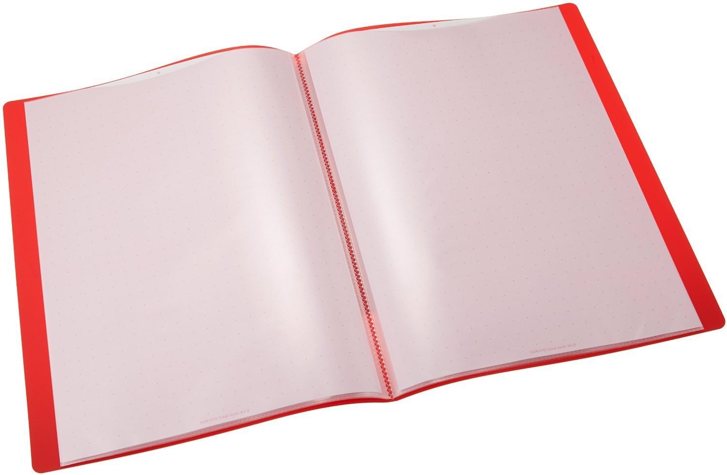 image:imageKokuyo 10 Pockets Binder with Plastic Sleeves 85x11 Green WaveCut Expandable Art Portfolio Folder with Clear Sheet Protectors 20 Pages of Presentation Display Book RAT550GRed