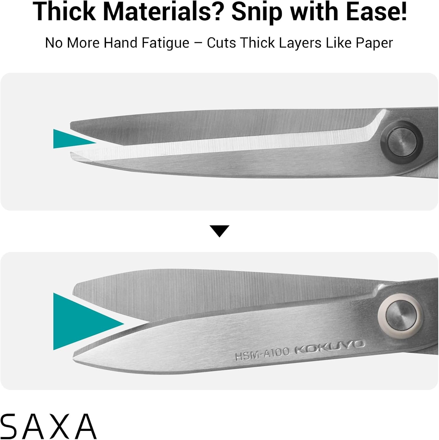 image:imageKokuyo 3 Pack 7 Scissor All purpose with Hybrid Arch Stainless Steel Blade Pastel Pink Blue White Sharper Cutting Performance Heavy Duty Cutter for Office Home School Craft Supplies HSMA100Pastel Blue