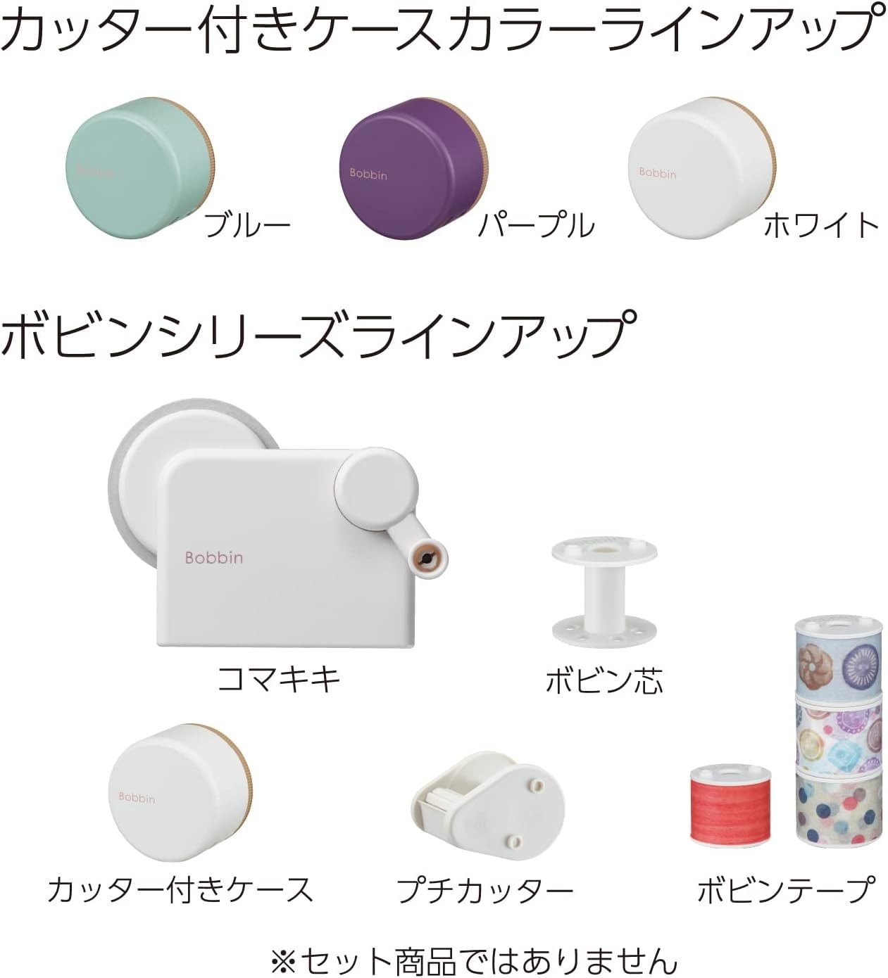 image:imageKokuyo Bobbin Washi Tape Case with Cutter Masking Tape Storage Dispenser Tape Cutter Tape Roll Holder PurpleWht