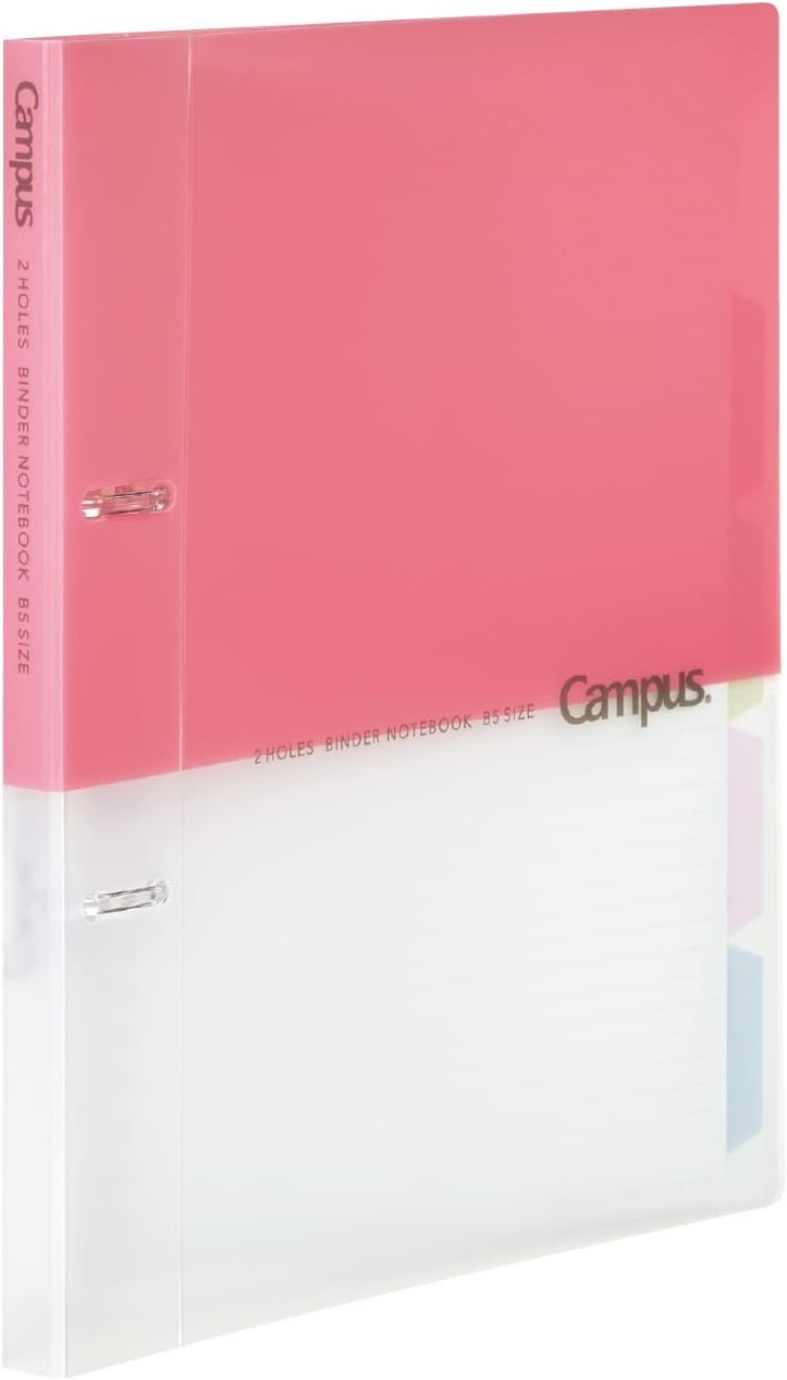 image:imageKokuyo Campus 2Ring Loose Leaf Binder A4 2 Holes Up to 100 Sheets Pink Japan Import RUPP158PPink