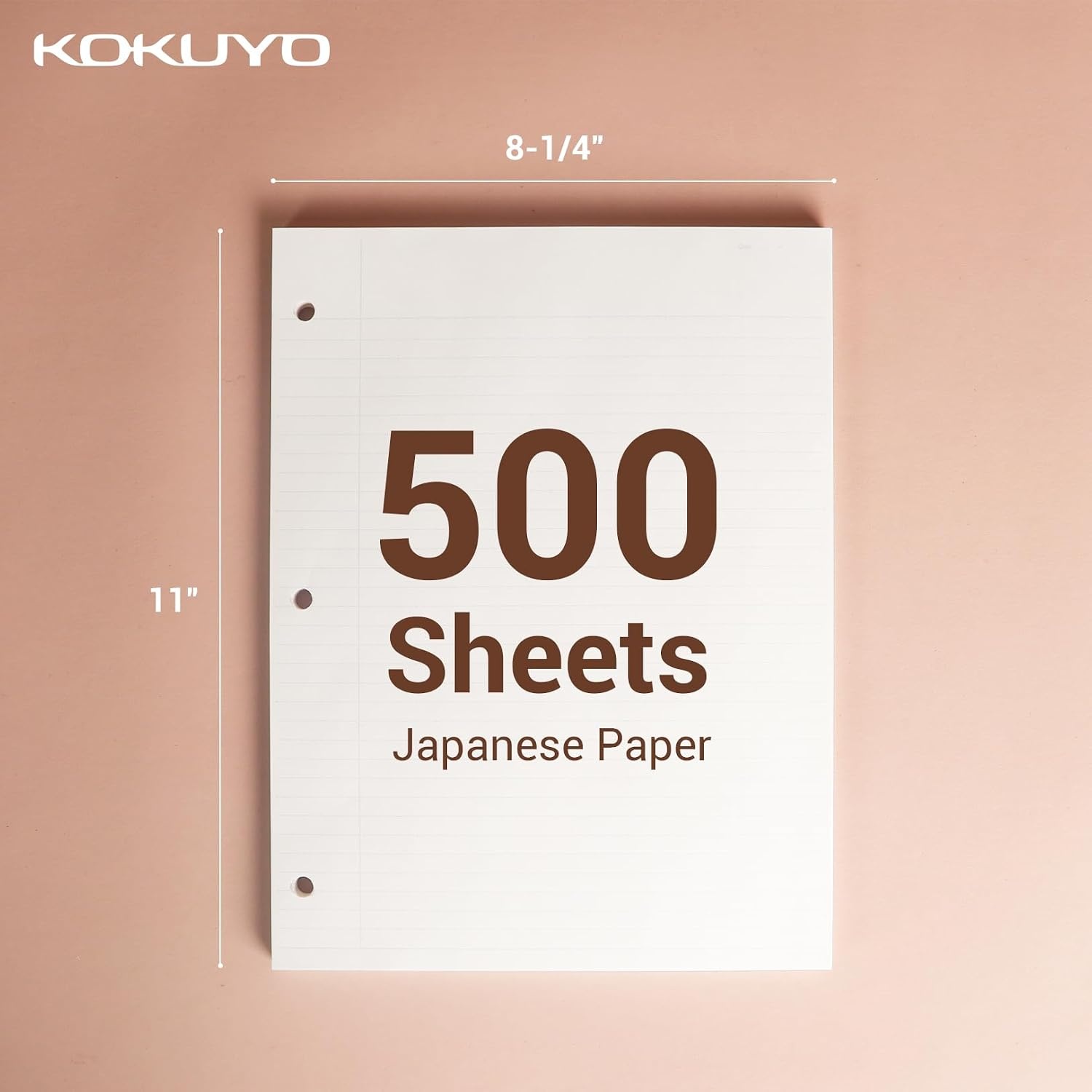 image:imageKokuyo Campus Loose Leaf Paper for 3 Ring Binders 814x11 College Ruled Notebook Paper 100 Sheets 70 GSM Japanese Smooth Paper Prevents Ink Bleeding School Suppliers WSGNO887G15