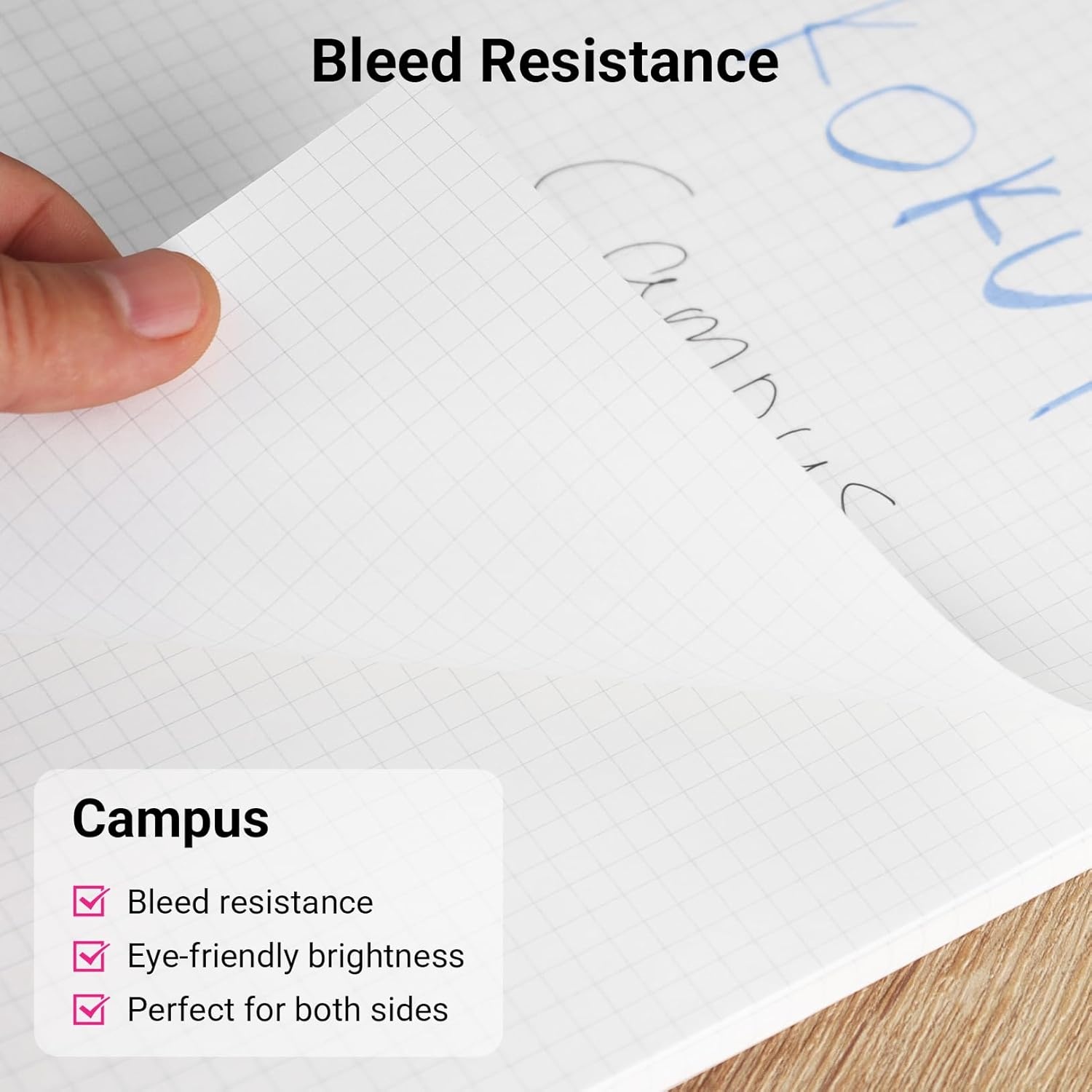 image:imageKokuyo Campus Loose Leaf Paper for Binders Business Type Sarasara Smooth Writing B5 5mm Grid Ruled 26 Holes 120 Sheets pH Neutral Bleed Resistant NOG836S5N
