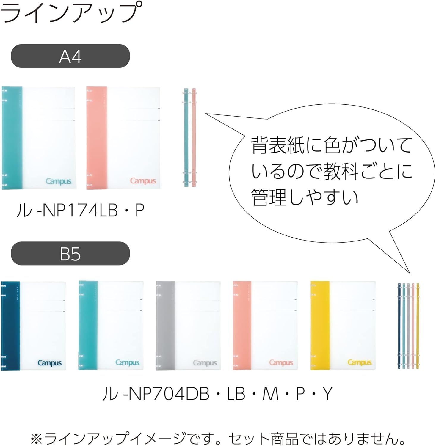 image:imageKokuyo Campus Refillable Notebook B5 2x2 Slim Ring Binder Notebook with Customizable Title Page 40 Sheets Capacity Suitable for 26 Holes Loose Leaf Paper Mineral Color Sheer Purple LeNP704L1VNavy