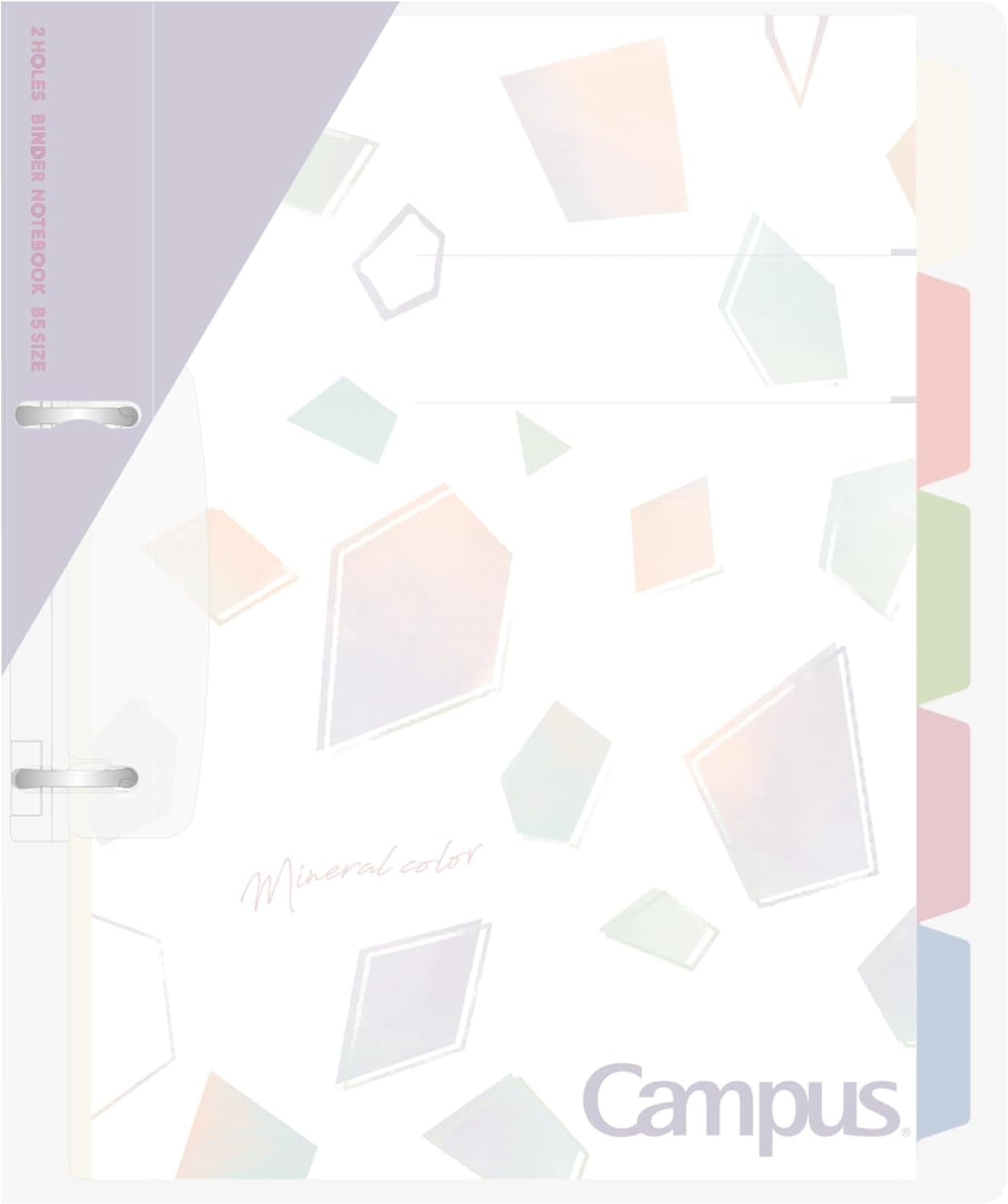 image:imageKokuyo Campus Refillable Notebook B5 Slim 2 Ring Binder Notebook with with 5 Subject Dividers 100 Sheets Capacity Suitable for 26 Holes Loose Leaf Paper Mineral Color Sorbet Blue Le PP358L4LBSheer Purple