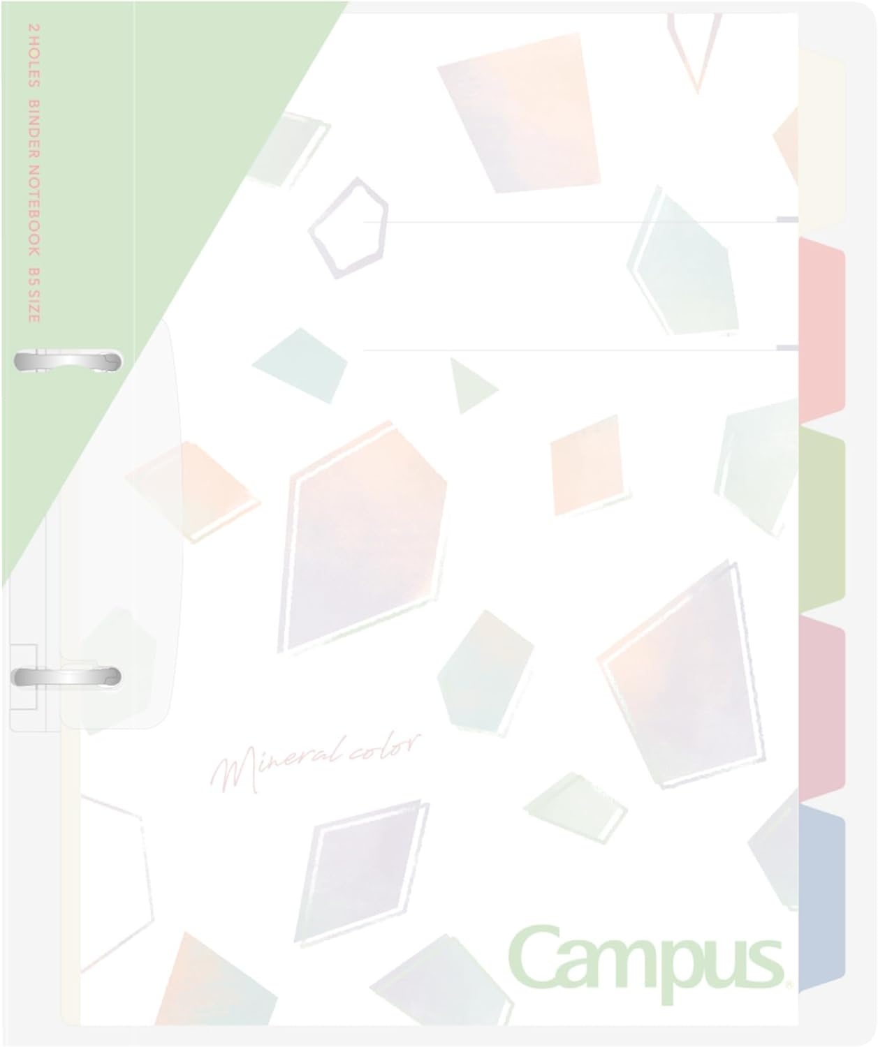 image:imageKokuyo Campus Refillable Notebook B5 Slim 2 Ring Binder Notebook with with 5 Subject Dividers 100 Sheets Capacity Suitable for 26 Holes Loose Leaf Paper Mineral Color Sorbet Blue Le PP358L4LBPistachio Green