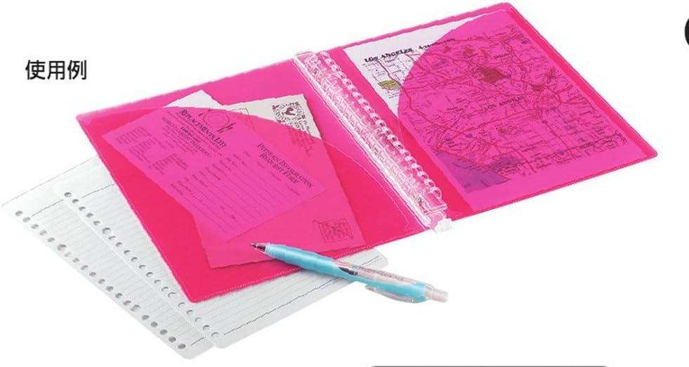 image:imageKokuyo Campus Slide Binder Adapt Slim Double Pockets B5 26 Holes Up to 65 Sheets Pink Japan Import RUAP711PTransparent