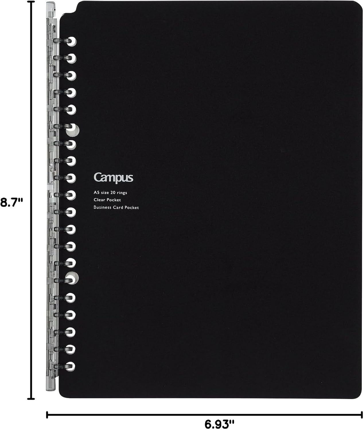 image:imageKokuyo Campus Smart Ring Binder A5 Black Refillable Binder Notebook 20 Holes with 10 Extra LooseLeaf Paper Up to 25 Filler Papers for Work amp Study Japan Import RUSP131D