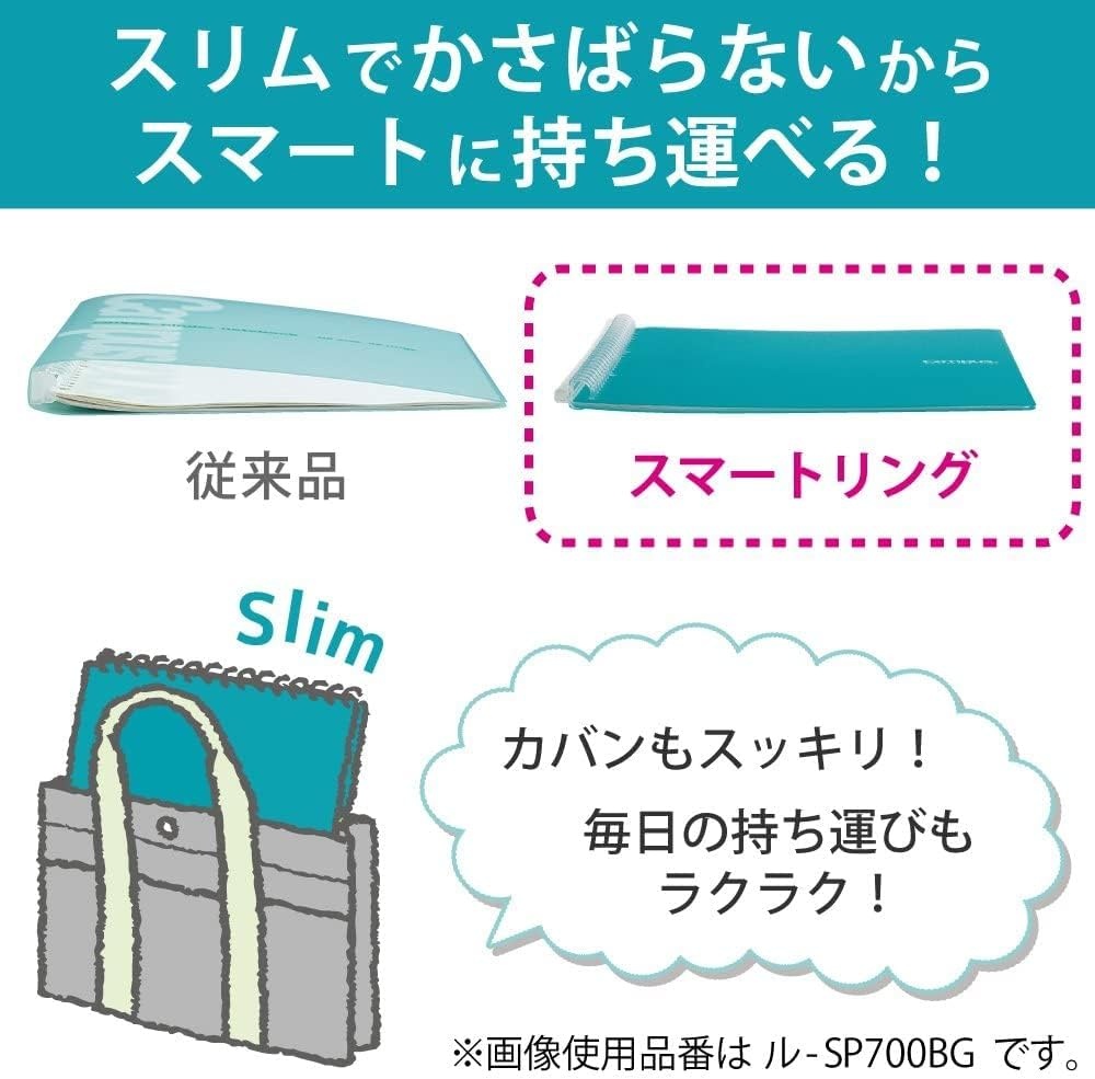 image:imageKokuyo Campus Smart Ring Binder B5 Clear Refillable Binder Notebook 26 Holes with 10 Extra LooseLeaf Paper Up to 25 Filler Papers for Work amp Study RUSP700T